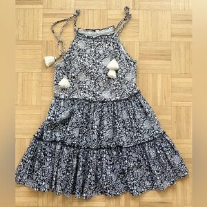 Vineyard Vines Navy and White Floral Tiered Sundress/Cover-up, XXS